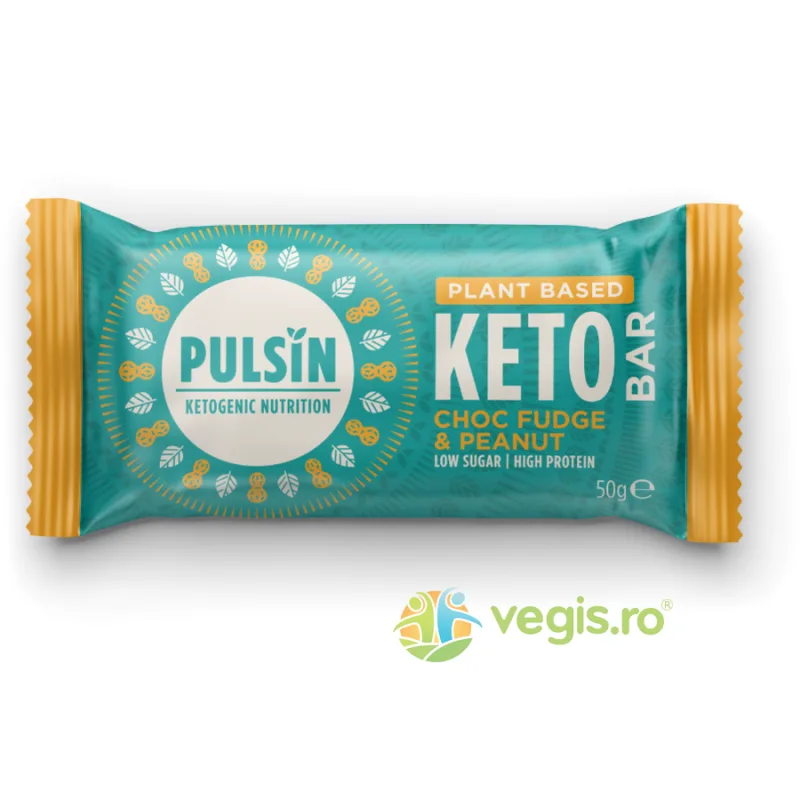 Baton Keto cu Fudge de Ciocolata si Arahide 50g PULSIN — preț și oferte