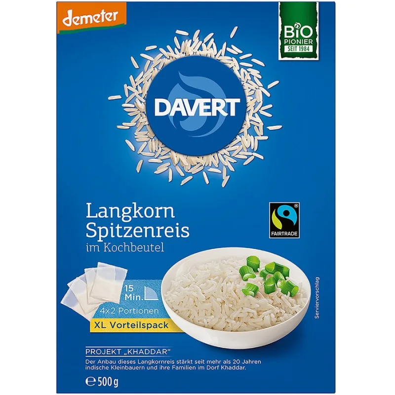 Orez cu Bob Lung in Punga de Gatit Ecologic/Bio 500g DAVERT — preț și oferte