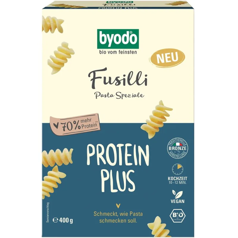 Fusilli Protein Plus Ecologice/Bio 400g BYODO — preț și oferte