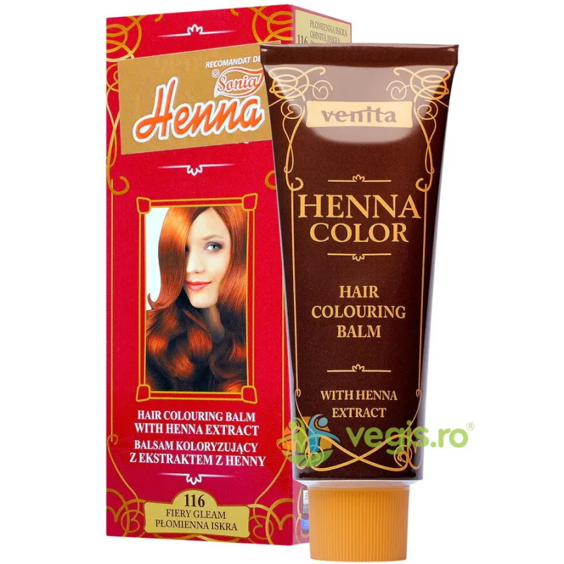Balsam Colorant pentru Par Henna Sonia Nr.116 Rosu Intens 75g KIAN COSMETICS — preț și oferte