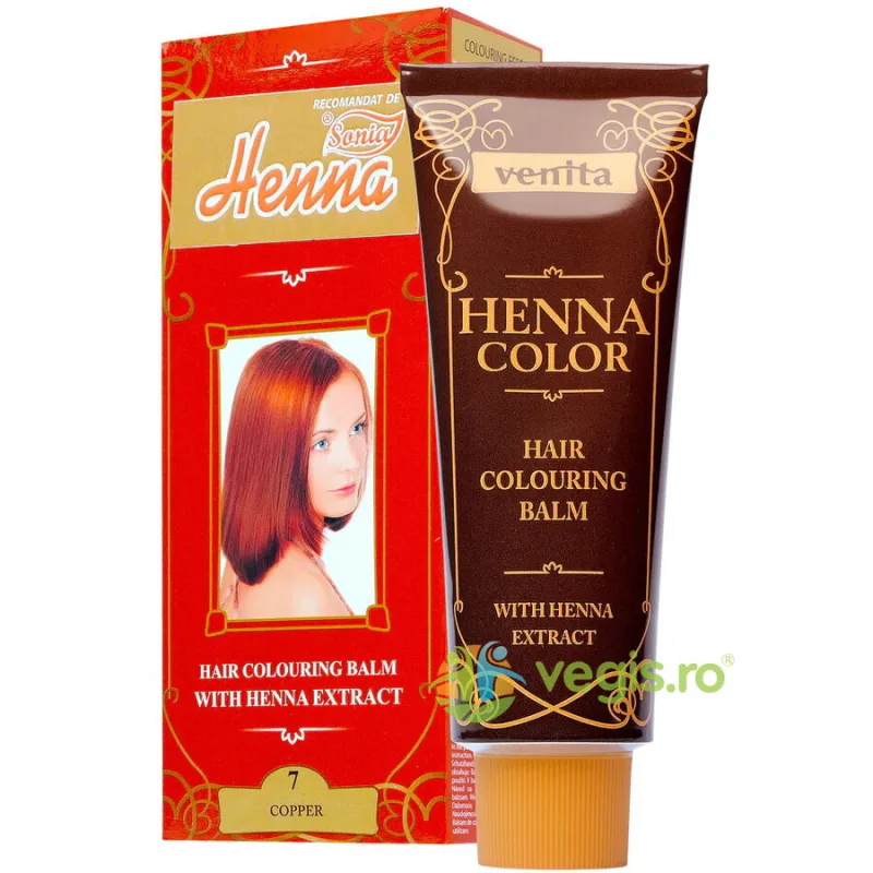 Balsam Colorant pentru Par Henna Sonia Nr.7 Cupru 75g KIAN COSMETICS — preț și oferte