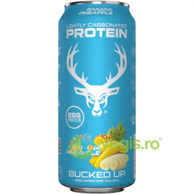 Bautura Proteica Usor Carbogazoasa cu Aroma de Banane si Ananas 473ml BUCKED UP — preț și oferte