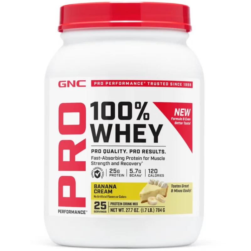 Proteina din Zer cu Aroma de Banane Testata Antidoping Pro Performance 784g GNC — preț și oferte