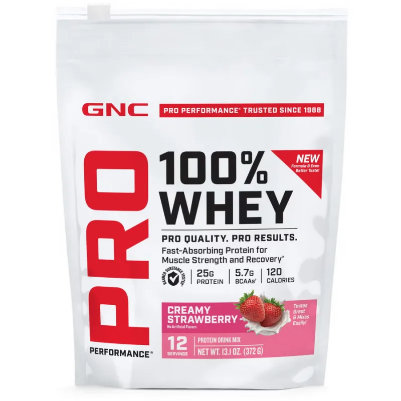 Proteina din Zer cu Aroma de Capsuni Testata Antidoping Pro Performance 372g GNC — preț și oferte