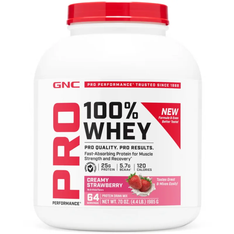 Proteina din Zer cu Aroma de Capsuni Testata Antidoping Pro Performance 1985g GNC — preț și oferte