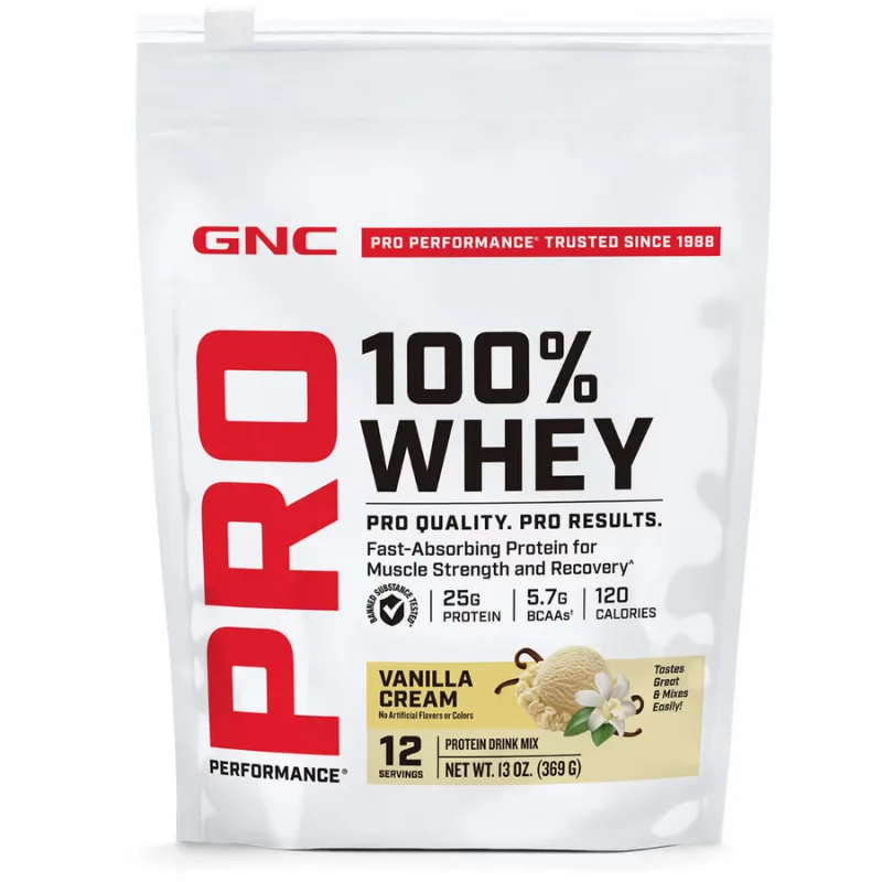 Proteina din Zer cu Aroma de Vanilie Testata Antidoping Pro Performance 369g GNC — preț și oferte
