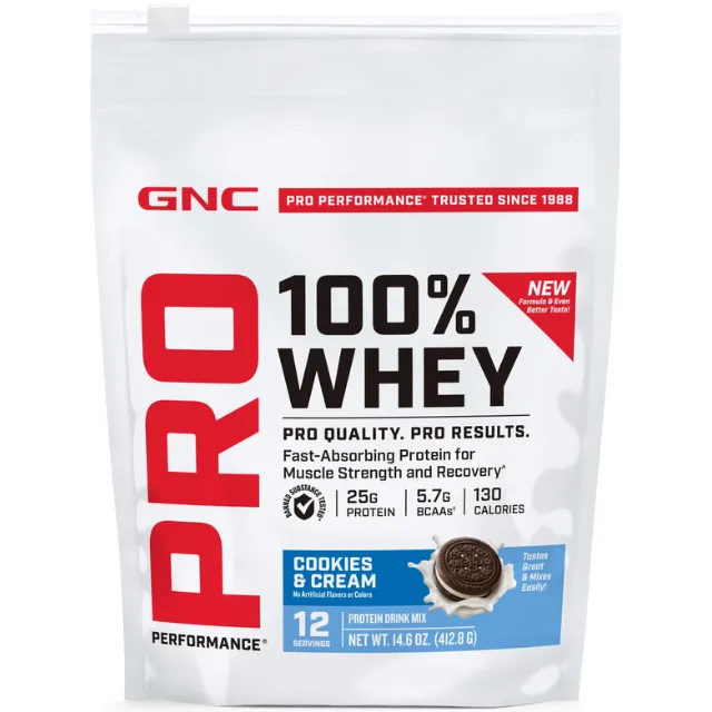 Proteina din Zer cu Aroma de Biscuiti si Crema Testata Antidoping Pro Performance 411.6g GNC — preț și oferte