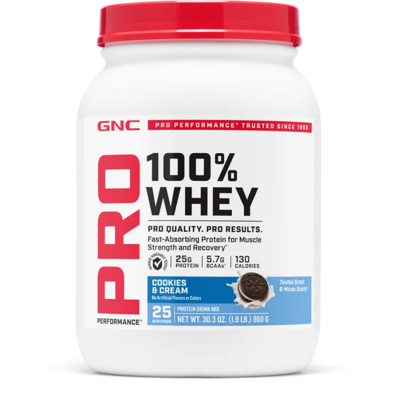 Proteina din Zer cu Aroma de Biscuit si Crema Testata Antidoping Pro Performance 860g GNC — preț și oferte