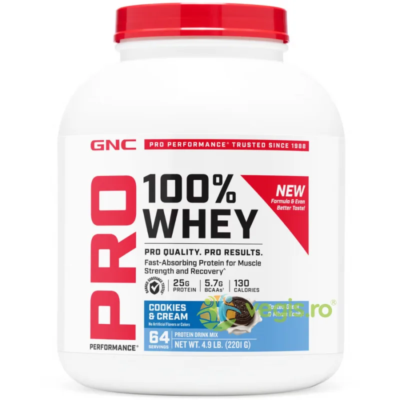 Proteina din Zer cu Aroma de Biscuiti si Frisca Testata Antidoping Pro Performance 2201g GNC — preț și oferte