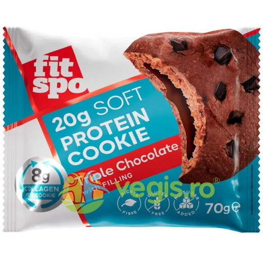 Prajitura (Cookie) cu 20% Proteina fara Gluten Triple Chocolate 70g FITSPO — preț și oferte