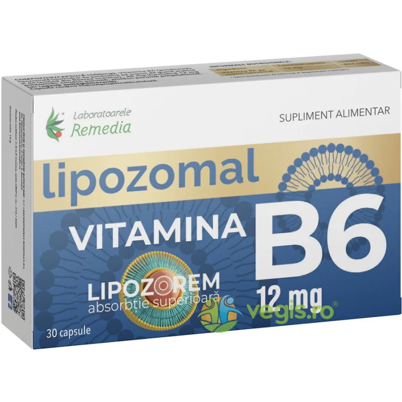 Vitamina B6 Lipozomala 12mg 30cps REMEDIA — preț și oferte