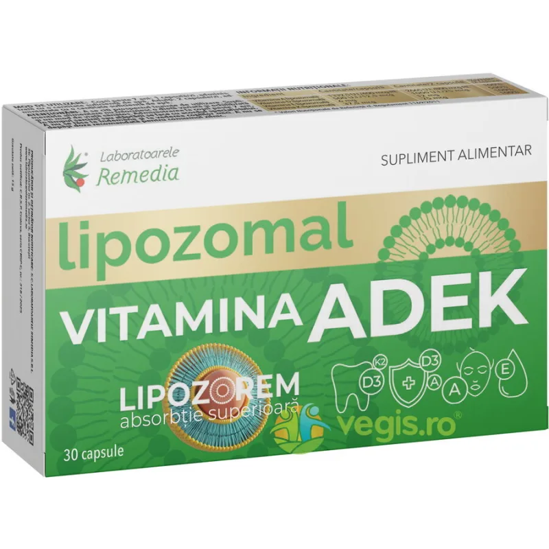 Vitamina ADEK Lipozomala 30cps REMEDIA — preț și oferte