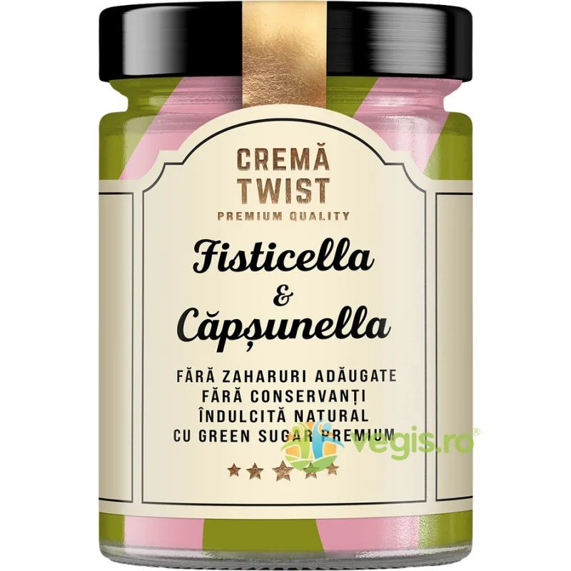 Crema Twist Fisticella si Capsunella fara Zahar Adaugat Secretele Ramonei 350g — preț și oferte