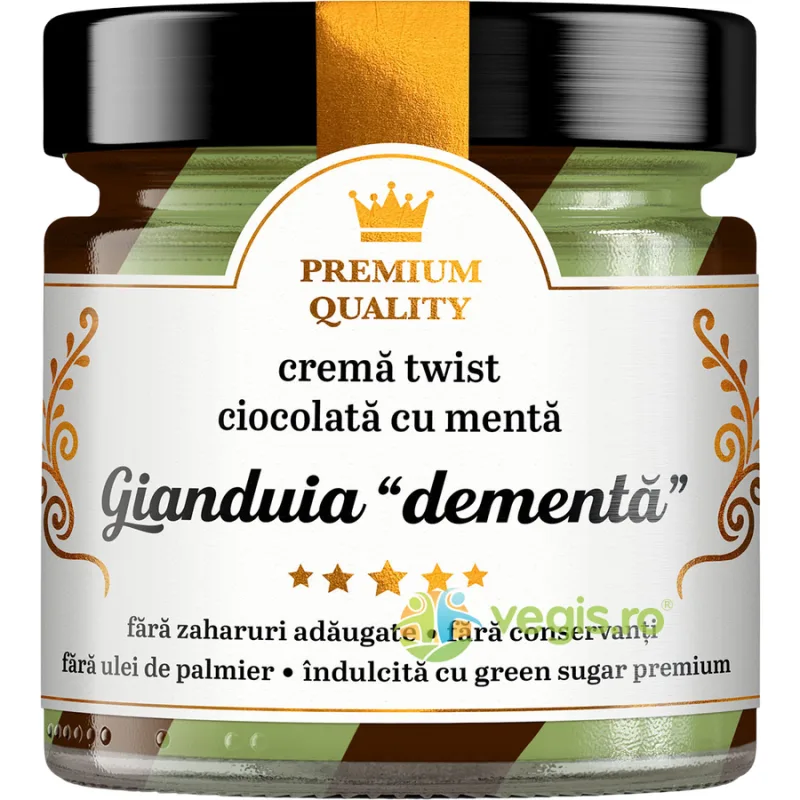 Crema Twist Ciocolata cu Menta Gianduia Dementa fara Zahar Adaugat Secretele Ramonei 350g — preț și oferte