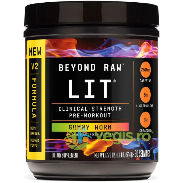 Pre-Workout cu Aroma de Jeleuri LIT V2 504g GNC — preț și oferte