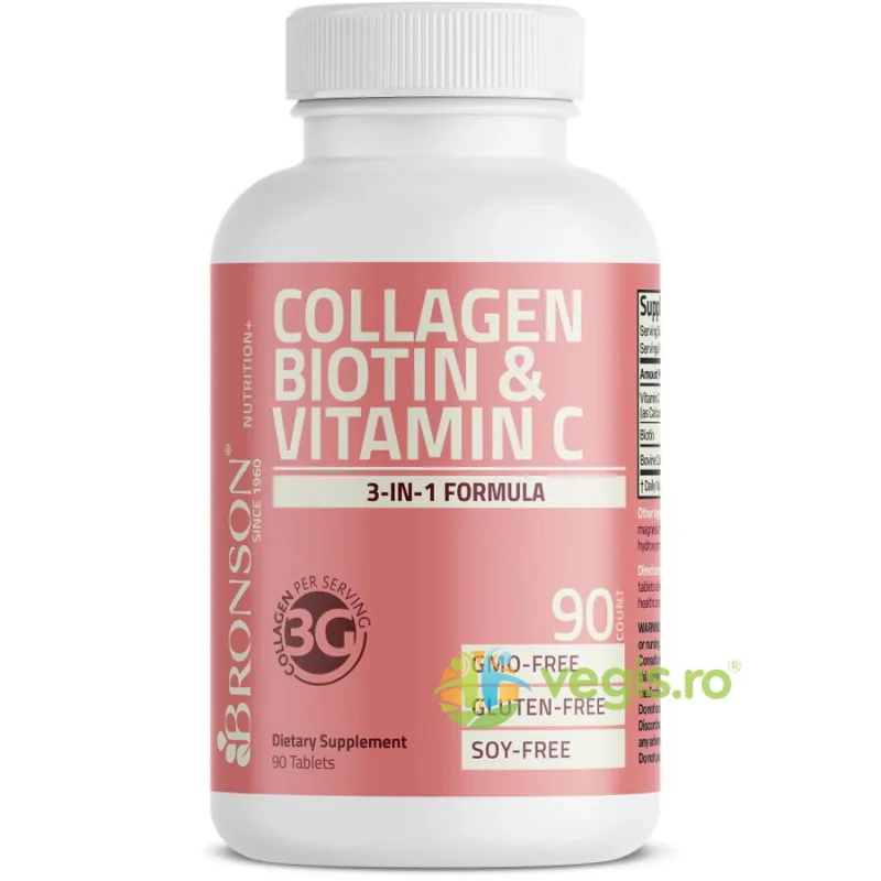 Colagen + Biotina + Vitamina C Advanced Beauty Support 90tb BRONSON LABORATORIES — preț și oferte
