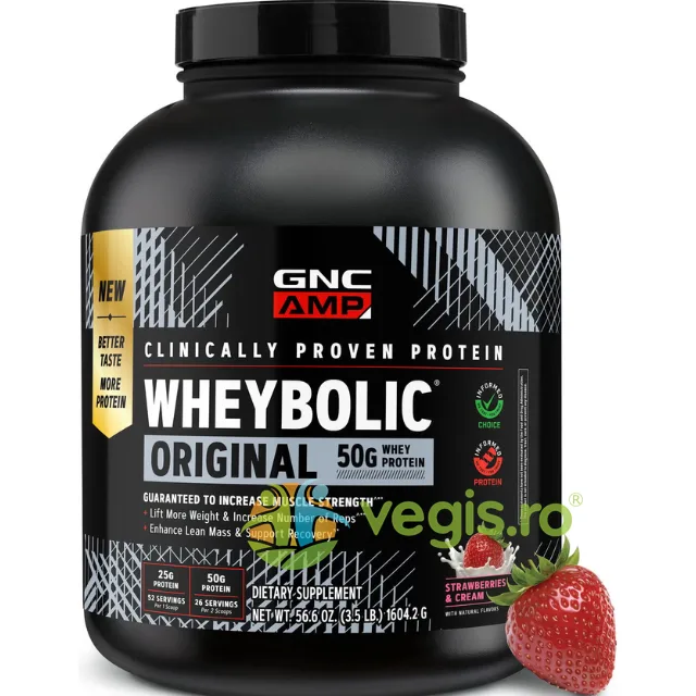 Proteina din Zer Studiata Clinic cu Aroma de Capsuni si Frisca 1604.2g GNC — preț și oferte