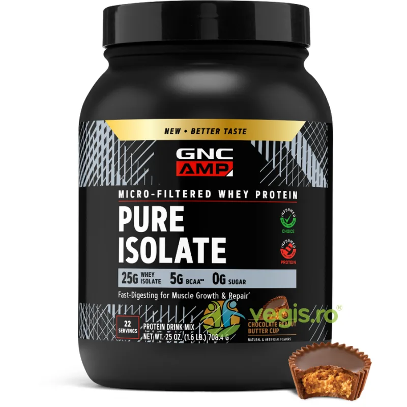 Proteina Izolata din Zer cu Aroma de Ciocolata si Unt de Arahide 708.4g GNC — preț și oferte