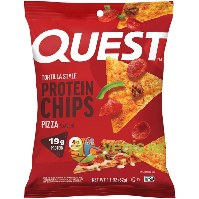 Chips-uri Proteice cu Aroma de Pizza 32g QUEST NUTRITION — preț și oferte