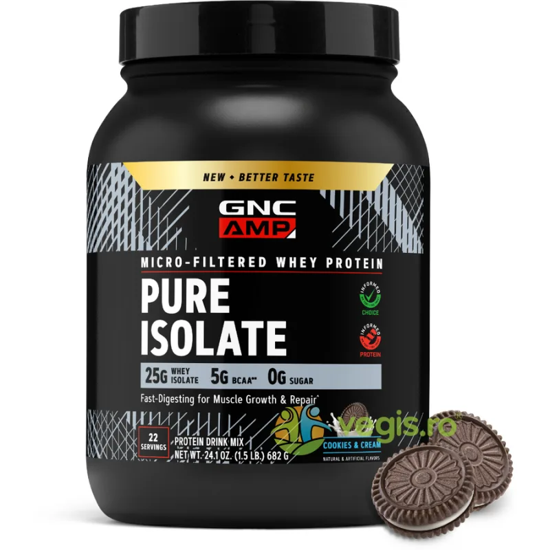 Proteina Izolata din Zer cu Aroma de Biscuiti cu Crema 682g GNC — preț și oferte