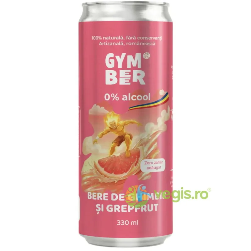 Bere de Ghimbir si Grapefruit 0% Alcool fara Zahar Adaugat 330ml GYM BEER — preț și oferte