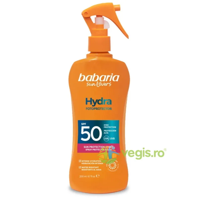 Lotiune pentru Protectie Solara Ridicata Tip Spray SPF50+ UVA si UVB Hydra Fotoprotector 200ml BABARIA — preț și oferte
