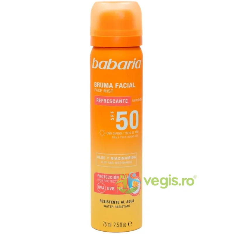 Spray cu Protectie Solara pentru Ten SPF50 cu Aloe Vera si Niacinamida 75ml BABARIA — preț și oferte
