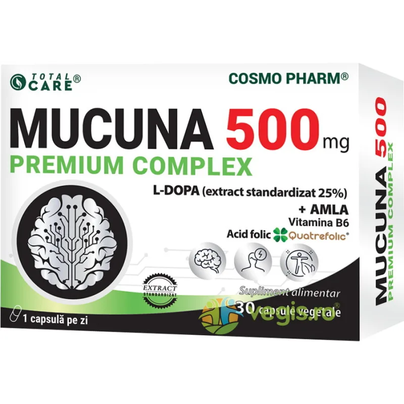 Mucuna 500mg Premium Complex 30cps COSMO PHARM — preț și oferte