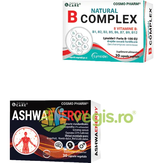 Pachet AshwaEnergy 30cps + Natural B Complex 30cps COSMO PHARM — preț și oferte