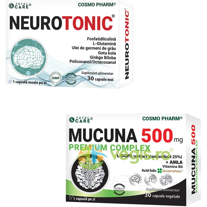 Pachet Neurotonic 30cps + Mucuna 500mg Premium Complex 30cps COSMO PHARM — preț și oferte