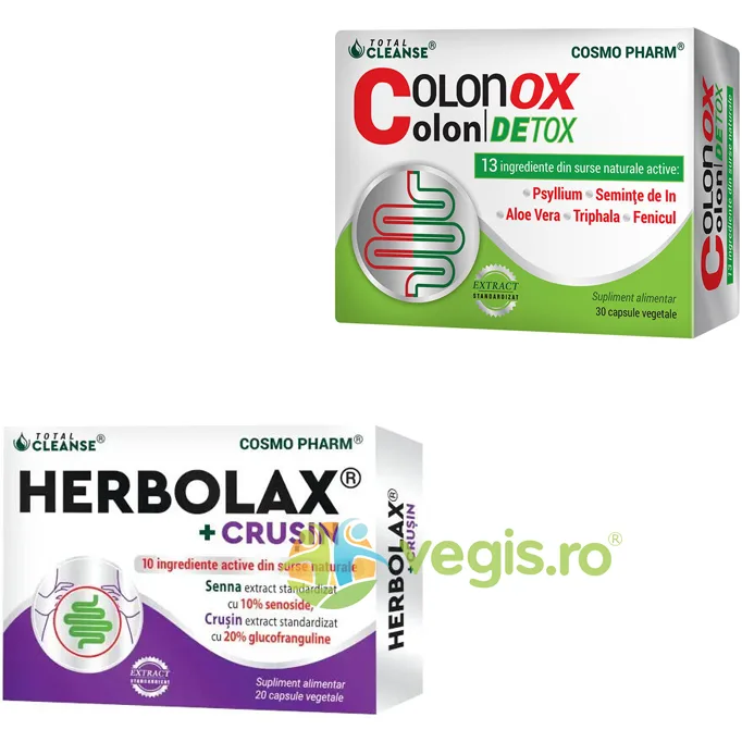 Pachet Herbolax + Crusin 20cps + Colonox Colon Detox 30cps COSMO PHARM — preț și oferte