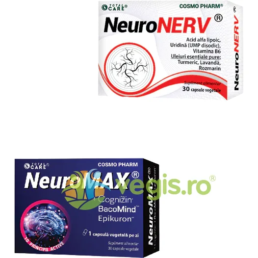 Pachet Neuromax 30cps vegetale + Neuronerv 30cps vegetale COSMO PHARM — preț și oferte