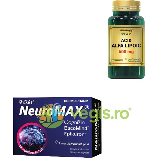 Pachet Neuromax 30cps vegetale + Acid Alfa Lipoic 600mg 30cps COSMO PHARM — preț și oferte