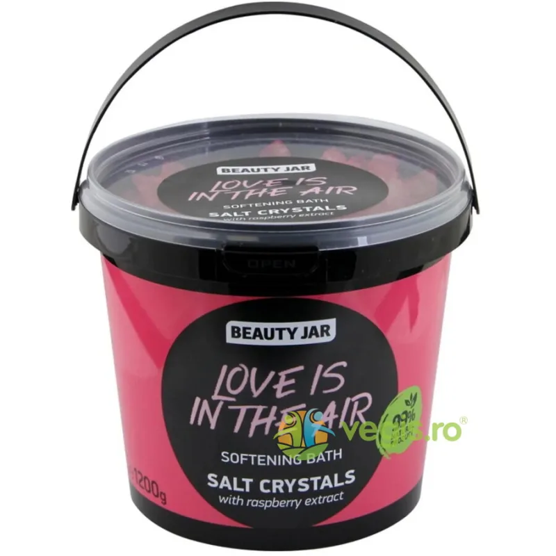 Cristale de Baie pentru Piele Catifelata cu Extract de Zmeura Love is in the Air 1.2kg BEAUTY JAR — preț și oferte