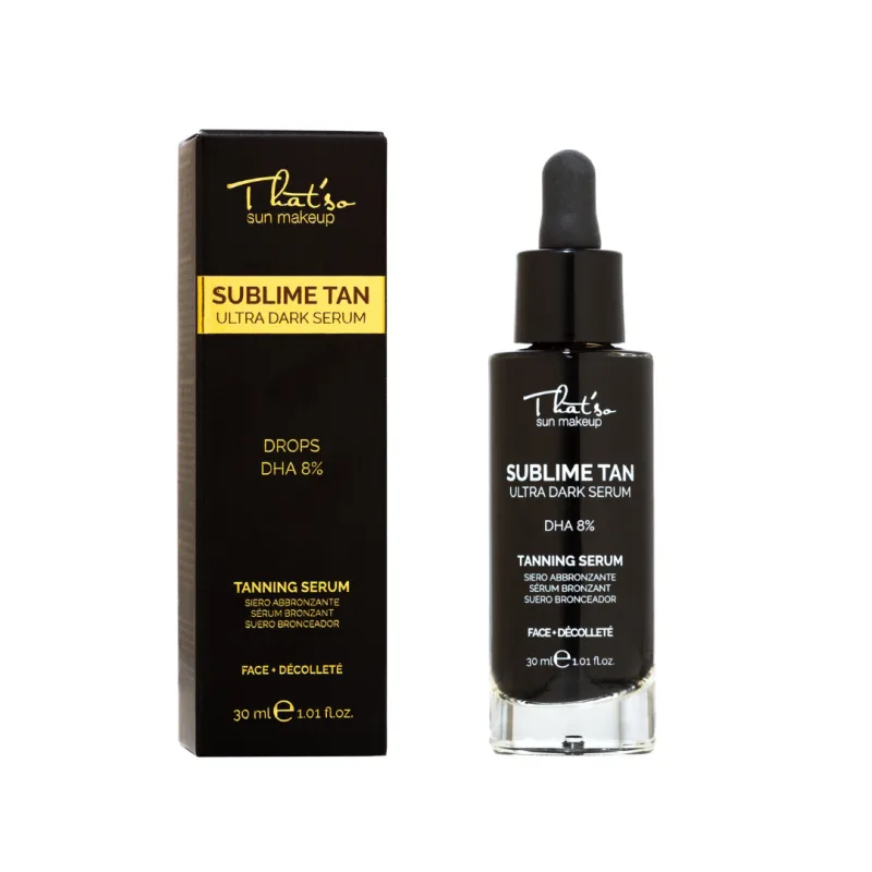 Ser Sublime Tan Ultra Dark cu efect bronzant 8% DHA, 30 ml, That So — preț și oferte
