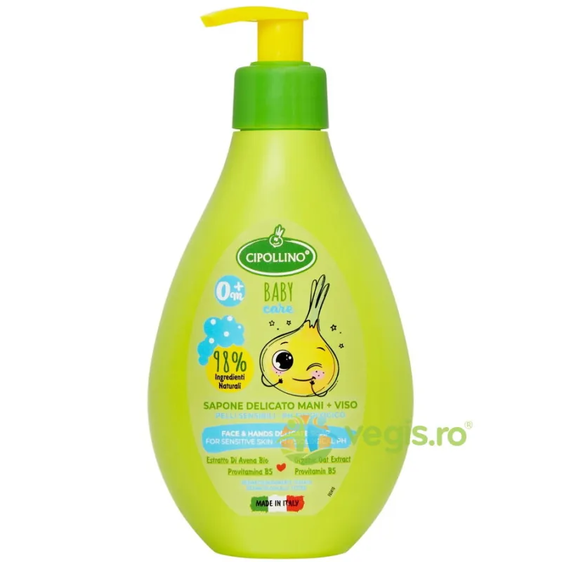 Sapun Lichid Delicat pentru Fata si Maini pentru Pielea Sensibila a Bebelusilor 0+ Luni 250ml CIPOLLINO — preț și oferte