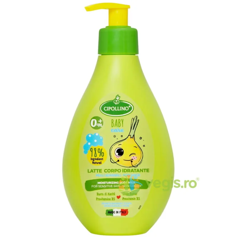 Lapte Hidratant pentru Corp pentru Pielea Sensibila a Bebelusilor 0+ Luni 250ml CIPOLLINO — preț și oferte