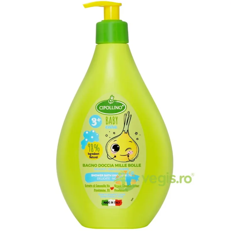 Spuma de Baie Delicata fara Lacrimi pentru Copii 3+ Ani 1000 Bubbles 400ml CIPOLLINO — preț și oferte