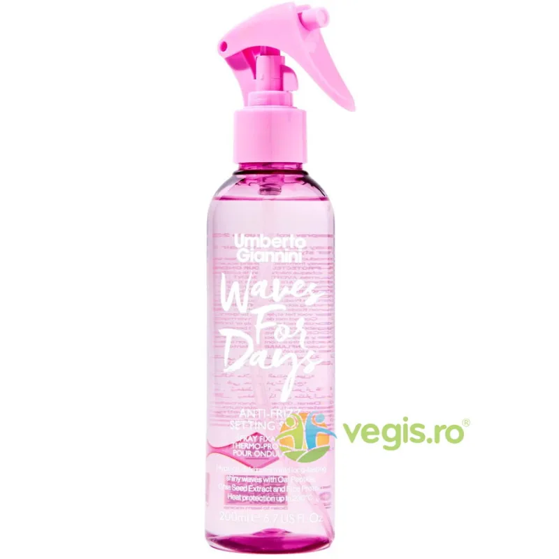 Spray Termoprotector pentru Fixare Usoara cu Efect Anti-static pentru Parul Ondulat Waves for Days 200ml UMBERTO GIANNINI — preț și oferte