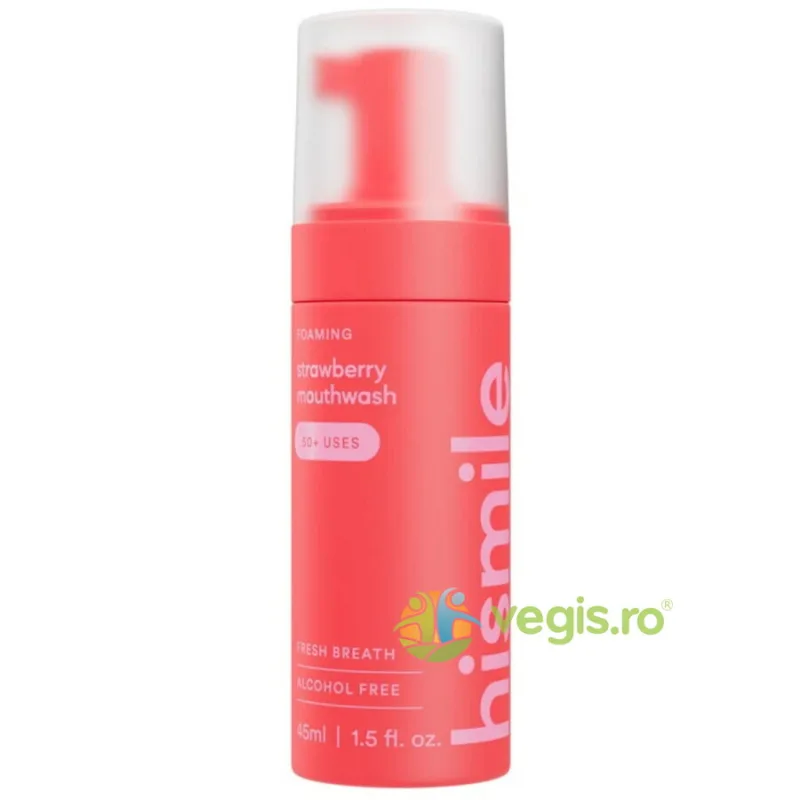 Spuma de Gura cu Aroma de Capsune pentru Respiratie Proaspata Strawberry 50+ Utilizari fara Alcool 45ml HISMILE — preț și oferte