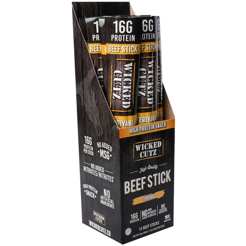 Batoane Stick cu Vita cu Aroma de Teriyaki 1buc (42g) WICKED CUTZ — preț și oferte