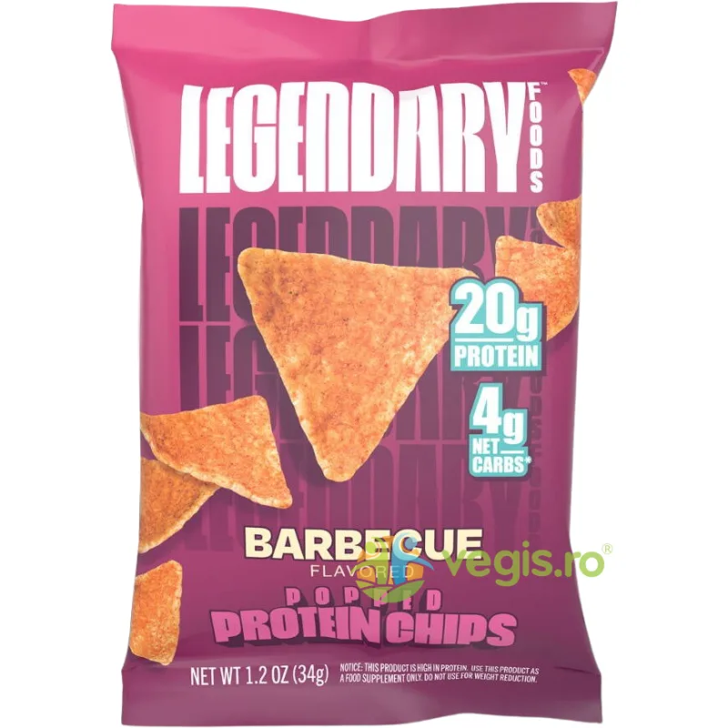 Chips-uri Proteice cu Aroma de Barbeque 34g LEGENDARY FOODS — preț și oferte