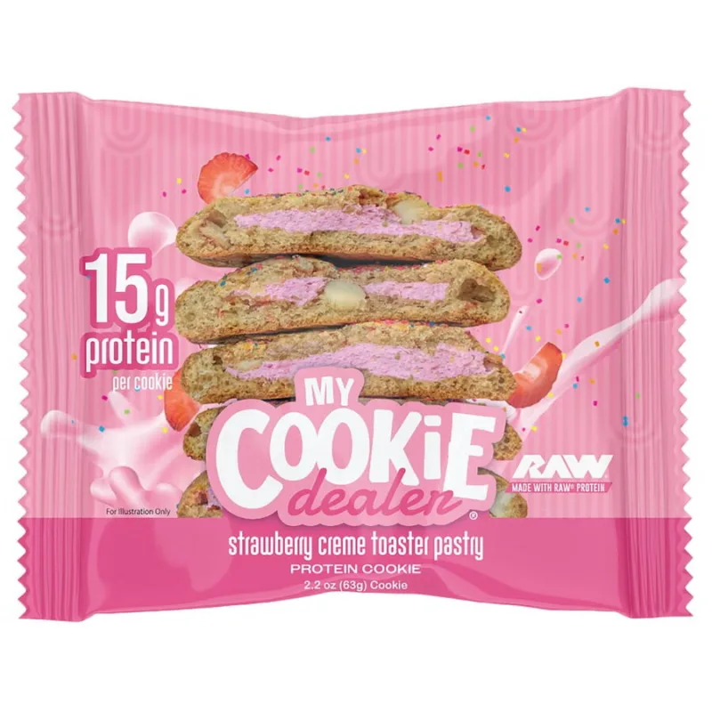 Biscuit Proteic cu Aroma de Prajitura cu Crema de Capsuni 63g MY COOKIE DEALER — preț și oferte