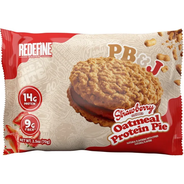 Prajitura Proteica cu Ovaz cu Aroma de Unt de Arahide si Gem de Capsuni 70g REDEFINE FOODS — preț și oferte