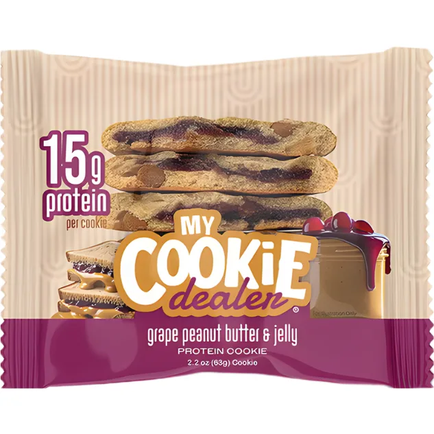 Biscuit Proteic cu Aroma de Unt de Arahide si Gem de Struguri 63g MY COOKIE DEALER — preț și oferte