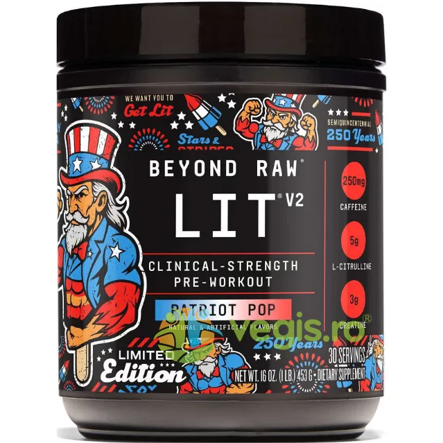 Pre-Workout cu Aroma de Patriot Pop Editie Limitata 453g GNC — preț și oferte