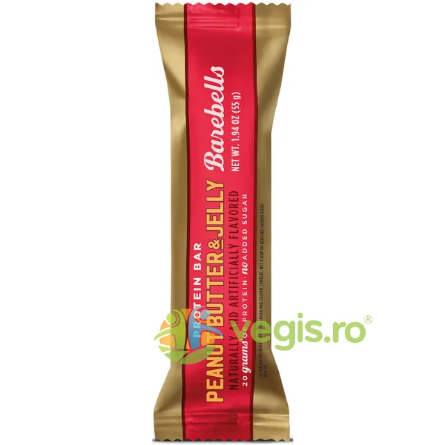 Baton Proteic cu Aroma de Unt de Arahide si Jeleu Fructat 55g BAREBELLS — preț și oferte