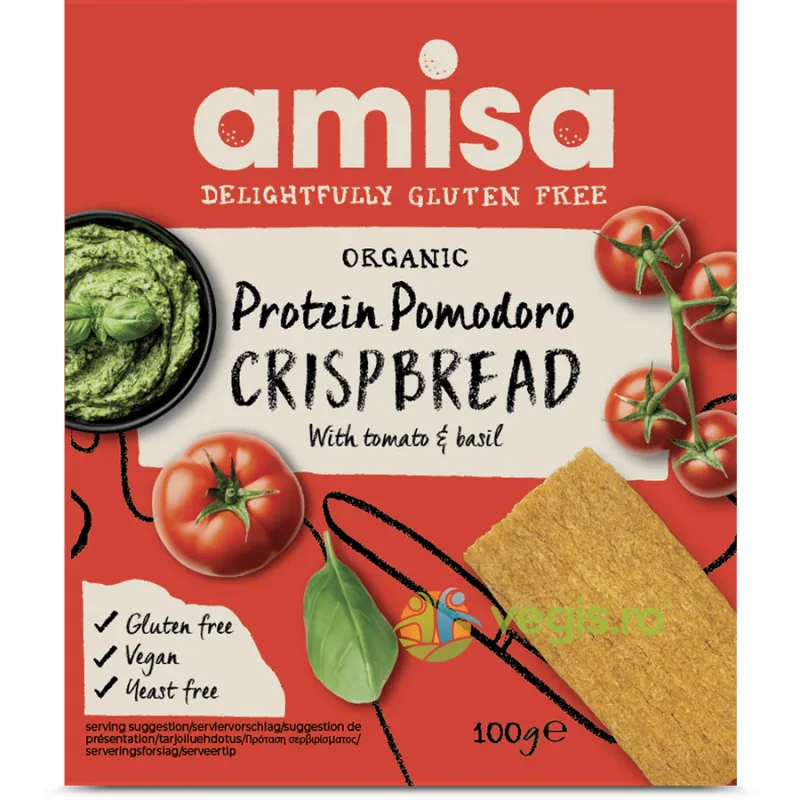 Paine Crocanta cu Rosii si Busuioc Ecologica/Bio 100g AMISA — preț și oferte