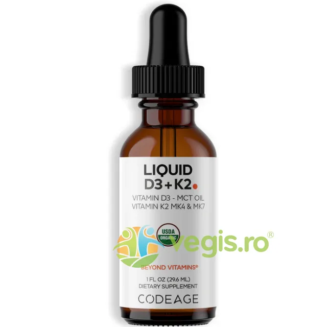 Formula Lichida cu Vitamina D3 si K2 fara Aroma 29.6ml CODEAGE — preț și oferte
