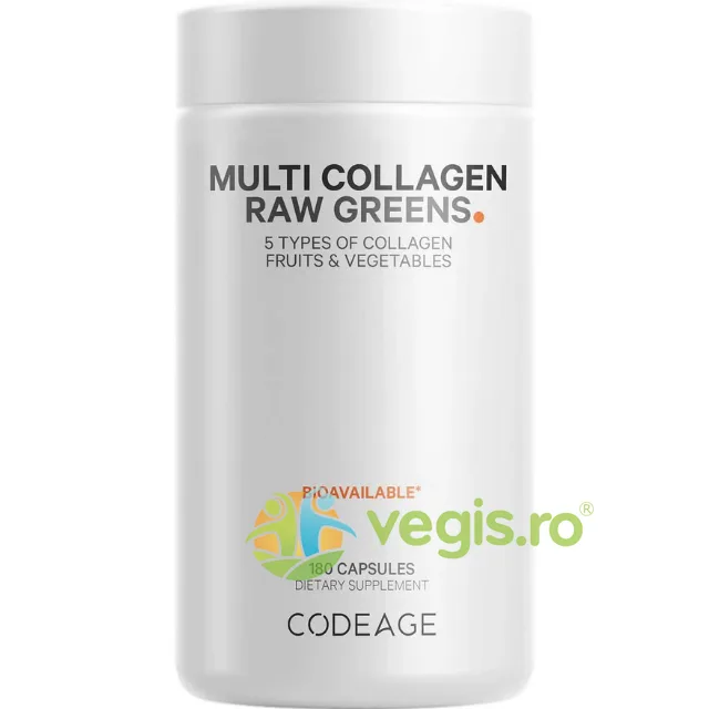 Peptide de Colagen Hidrolizat si 21 Superalimente Organice 180cps CODEAGE — preț și oferte